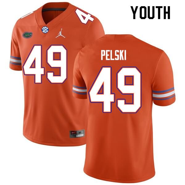 Youth NCAA Florida Gators Preston Pelski #49 Stitched Authentic Nike Orange College Football Jersey CFE5165VL